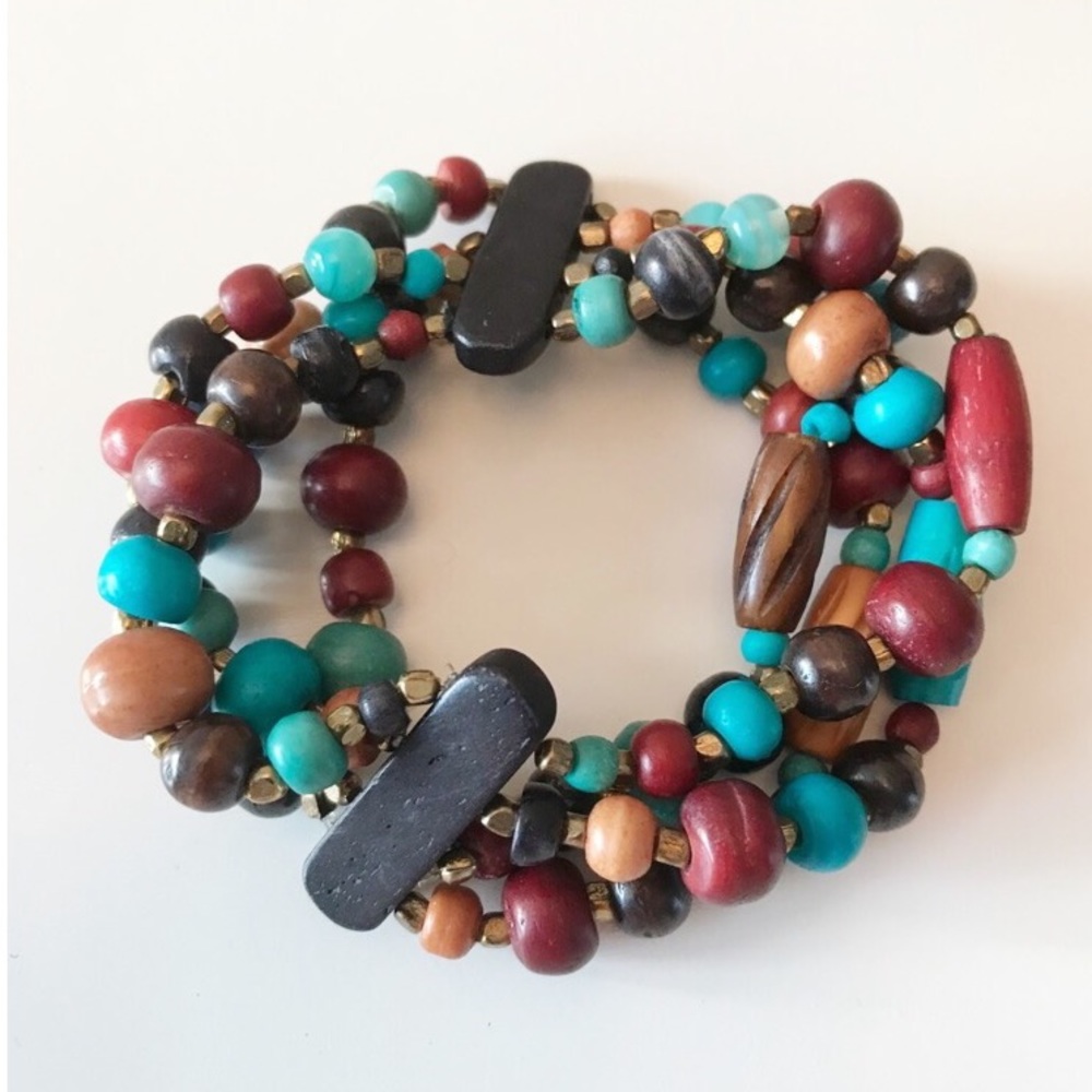 Wood multicolored bracelet